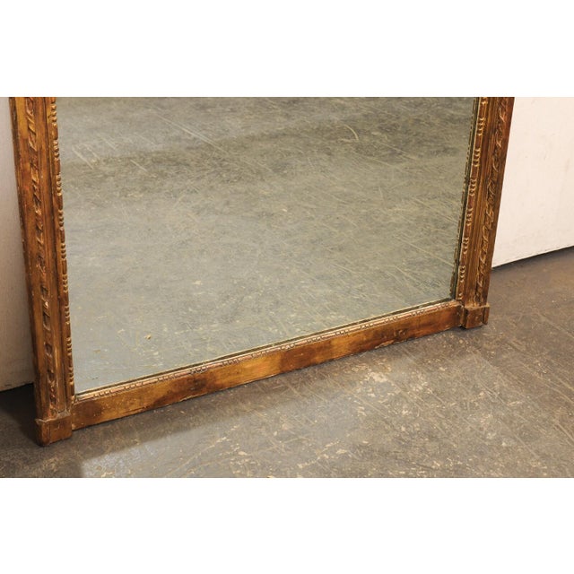 19th Century French Classical Gold Painted Wood Wall Mirror For Sale - Image 4 of 11