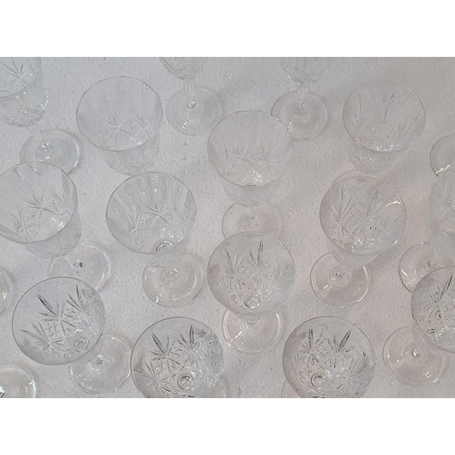 Hand-Cut Crystal Glasses, 1985, Set of 20 For Sale - Image 3 of 12