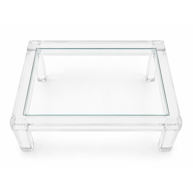 Mid-Century Modern Vintage Lucite and Glass Coffee Table by Les Prismatiques For Sale - Image 3 of 5