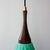 Brown Vintage Portuguese Turquoise Opaline Glass Pendant Lamp, 1960s For Sale - Image 8 of 10