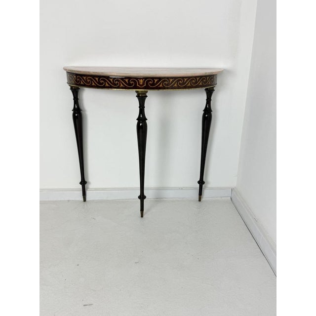Small Mid-Century Modern Italian Console Table in the style of P. Buffa, 1950s For Sale - Image 11 of 14