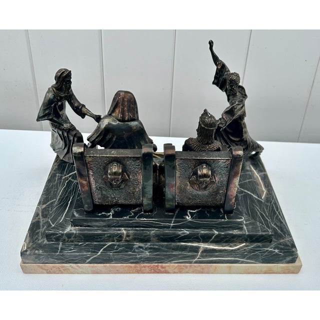 Yaacov Heller "Let My People Go" Two Tiered Marble Base Statue For Sale - Image 11 of 14