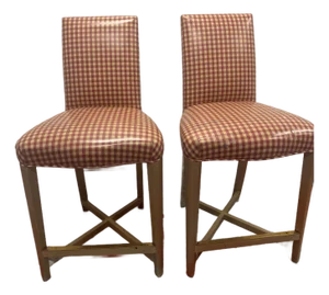 1990s Pair of Donghia Upholstered Counter/Bar Stools
