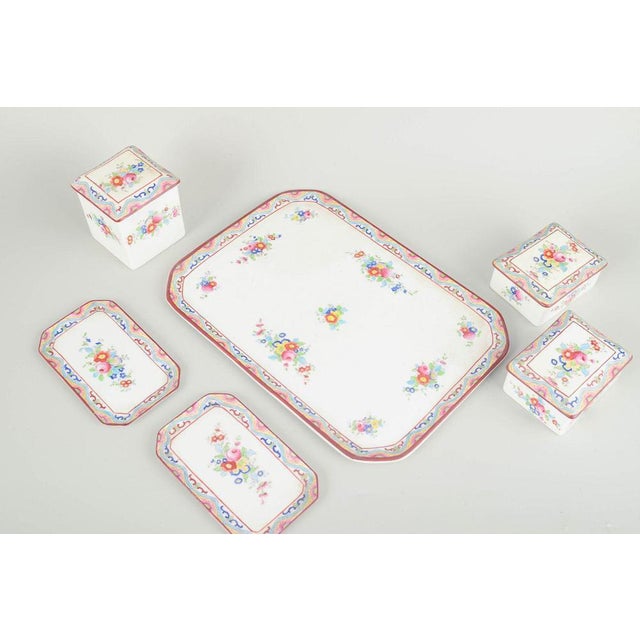 Hand-Painted Porcelain Peacock Set, Set of 6 For Sale - Image 3 of 6