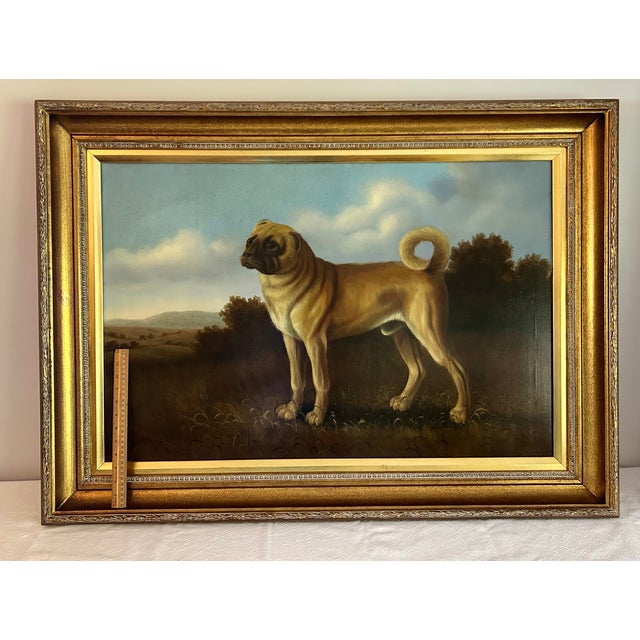 20th Cen. Large Oil Painting Portrait of a Pug Dog Signed Shipley For Sale - Image 12 of 12