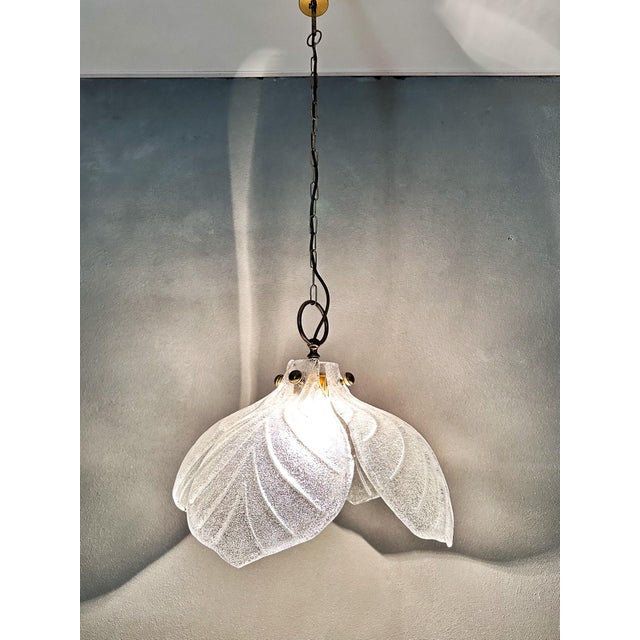 1970s Vintage Murano Glass Leafs Pendant, 1970s For Sale - Image 5 of 15