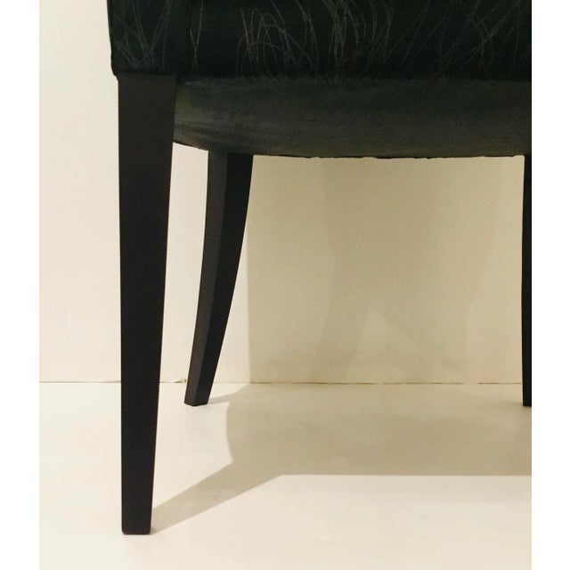 Original Retail $2400, stylish Caracole Signature Modern Black Abstract The Lofty Desk Chair, dark wood legs and leather...