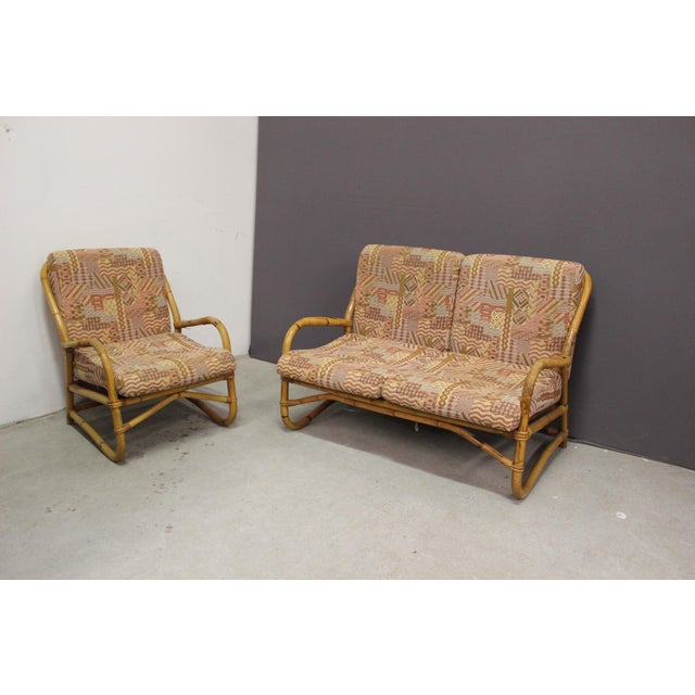 Rattan Garden Furniture Set, 1970, Set of 2 For Sale - Image 11 of 11