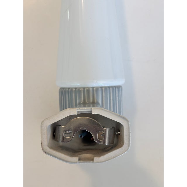Glass Mid-Century Modern Wall Lights in Opaline Glass and Ceramic by Sigvard Bernadotte for Ifö, 1960s, Set of 2 For Sale - Image 7 of 10
