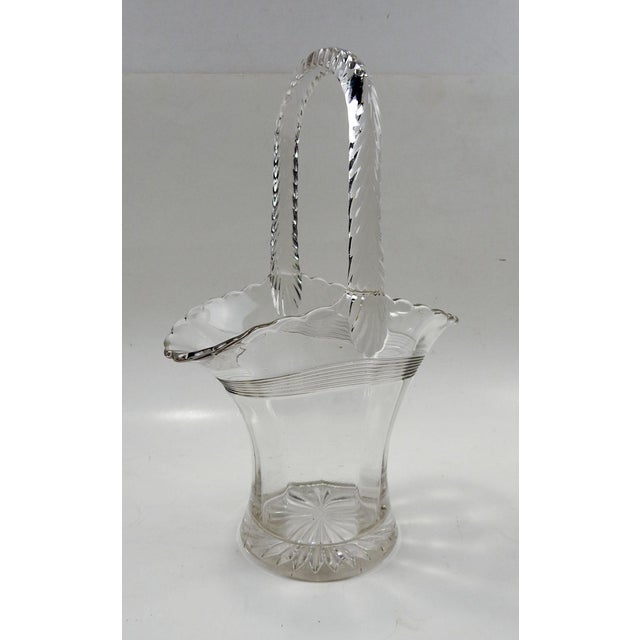 Antique Glass Basket Vase Chairish