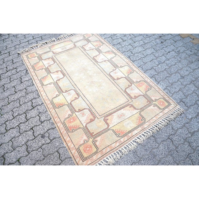 Turkish Vintage Anatolian Oushak Turkish Rug For Sale - Image 3 of 11