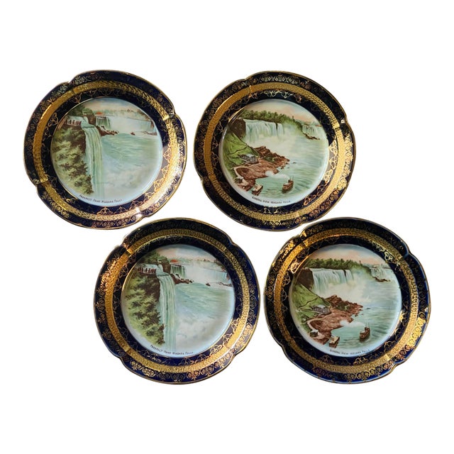 Antique Niagara Falls Plates- Set of Four For Sale