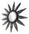 Small Brutalist Round Sunburst Mirror in Hammered Metal, 1950s For Sale