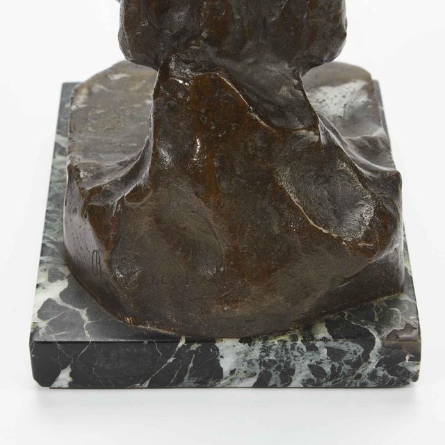 1920s R. Zacchetti, Little Girl with Doll, 1920s, Bronze and Marble For Sale - Image 5 of 8