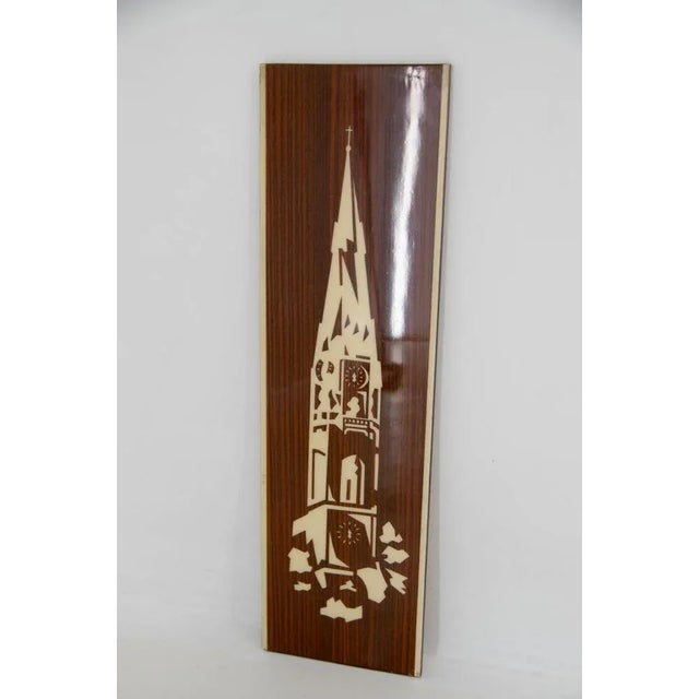 Image of the highest church tower in Slovakia based on Spisska Nova Ves. Veneer on plywood with high gloss finish.