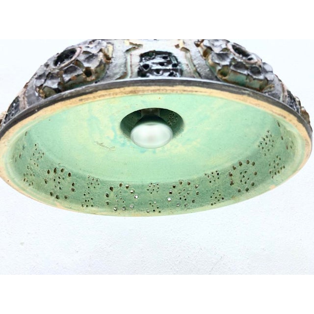 Danish Studio Ceramic Pendant Lamp by Jette Hellerøe, 1970s For Sale - Image 4 of 18