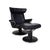 Set of Black Leather Jazz Recliner and Ottoman from Stressless For Sale - Image 17 of 17