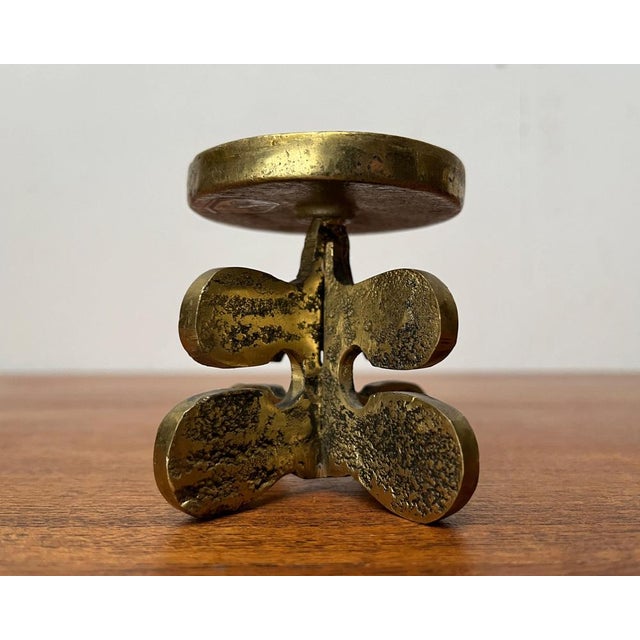 Gold Vintage Brutalist Bronze Candleholder from Gallo, 1970s For Sale - Image 8 of 15