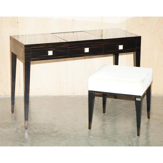 Italian Fendi Casa Italy Nascondino Dressing table with folding mirror and matching stools This set is part of a suite,...