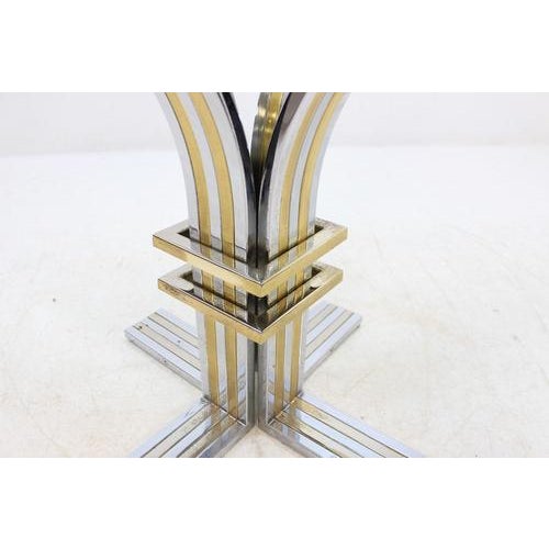 Sculptural Round Dining Table in Chrome and Brass attributed to Banci Firenze, 1970s For Sale - Image 6 of 13