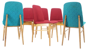 Ash Dining Chairs, Czechoslovakia, 1960s, Set of 6