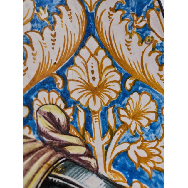 Large Italian Platter with Portrait After Botticelli For Sale - Image 3 of 11