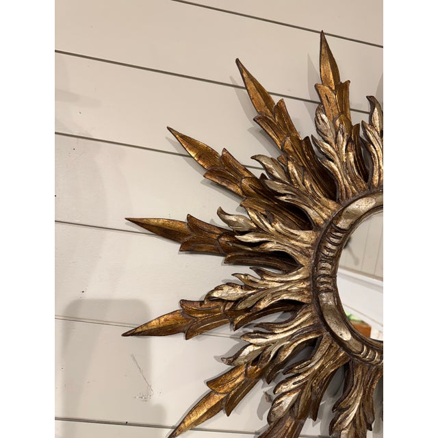 French Double Layered Sunburst Mirror For Sale - Image 4 of 8