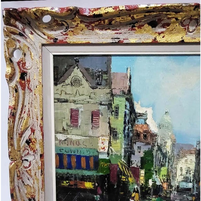 Wood Mid-Century Impressionist Paris Street Scene Oil Painting by Theodorus Van Oorschot – Framed For Sale - Image 7 of 10