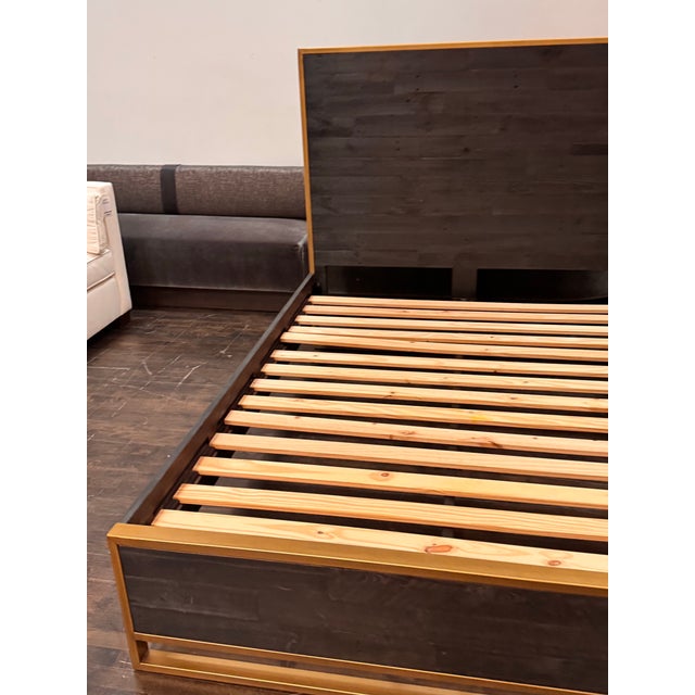 Black Queen Size Zin Home Elle Brass Bed Frame For Sale - Image 8 of 12