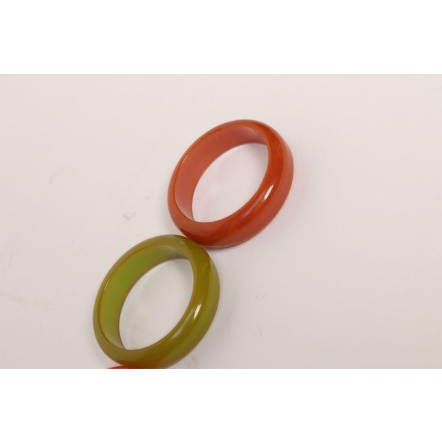1930s Art Deco Multi-Color Bakelite Napkin Rings - Set of Six For Sale - Image 12 of 16