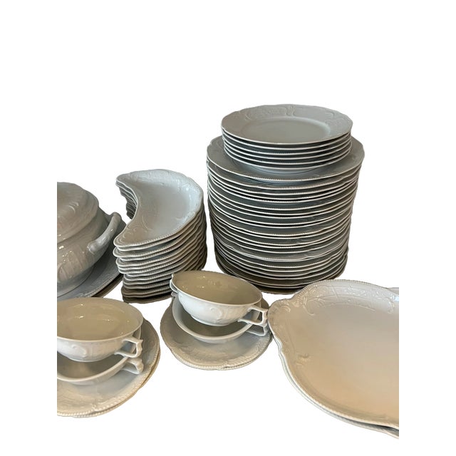 White Sanssouci Dinner Set from Rosenthal, Germany, Set of 113 For Sale - Image 6 of 7