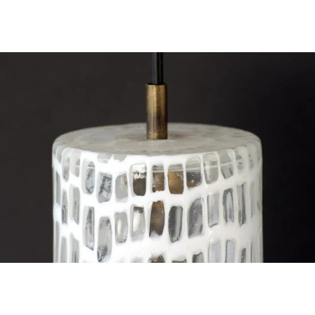 White Italian Murano Glass Occhi Pendant Lamps attributed to Tobia Scarpe for Venini, 1968, Set of 2 For Sale - Image 8 of 11