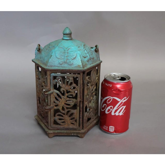 Vintage Japanese Cast Iron Butterfly Outdoor Lantern, Mid-Century Tea Garden Decor For Sale - Image 10 of 10