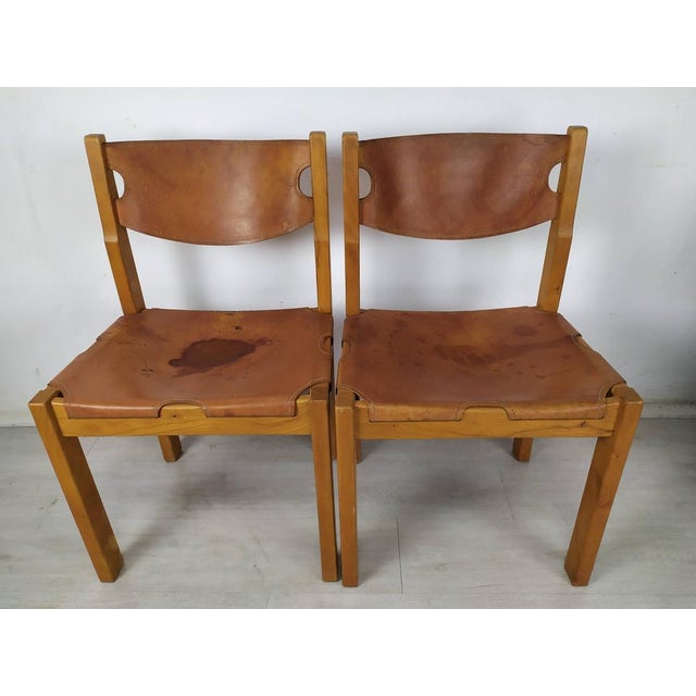 Set of Leather Dining Chairs For Sale - Image 6 of 18