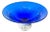 Pairpoint Cobalt Blue Engraved Floral Center Bowl Controlled Bubble Pedestal For Sale