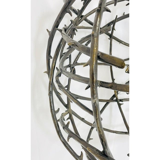 2000 - 2009 Bronze Chandelier in the Style of the "Rosier" Model by Herve Van Der Straeten For Sale - Image 5 of 12