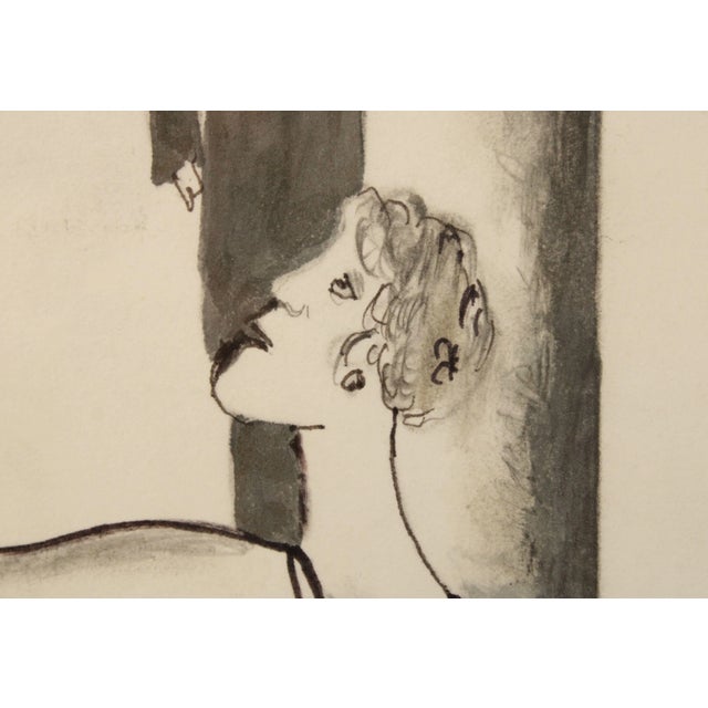 Vintage Art Deco Style Cafe Illustration, Signed - A Pair For Sale - Image 10 of 13