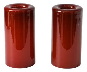Maroon Candleholders in Opaline Glass by Owe Elvén for Orrefors, 1970s, Set of 2