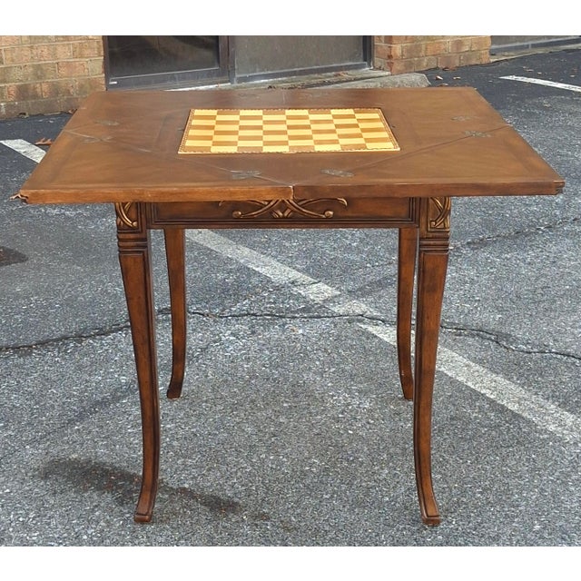 Brown Late 20th Century Neoclassical Style Mahogany Handkerchief Envelope Games Table For Sale - Image 8 of 14