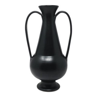 1990s Italian Bucchero Ceramic "Gubbio" Two-Handled Amphora by Gio Ponti for Neoponti/Costantino For Sale