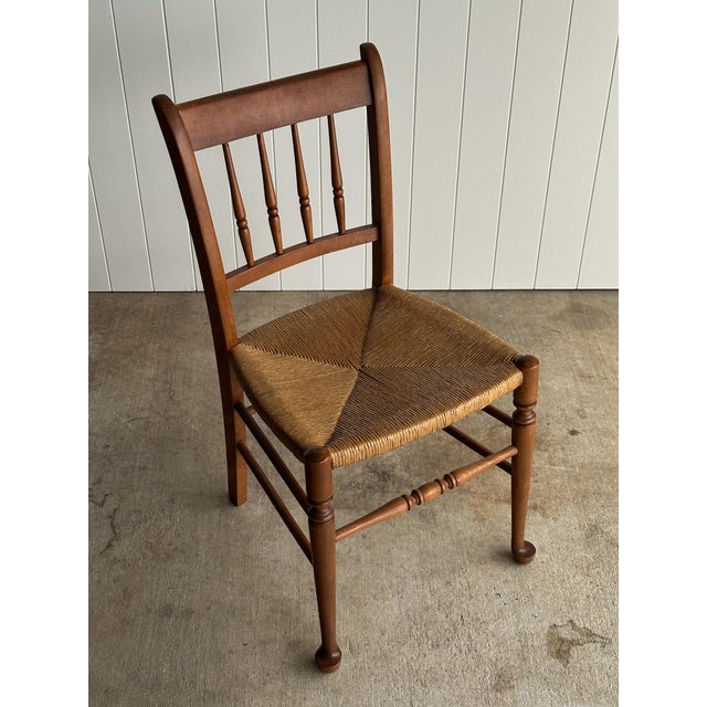 Vintage Maple Dining Chairs With Hand-Woven Rush Seats, Set of Six For Sale - Image 11 of 18
