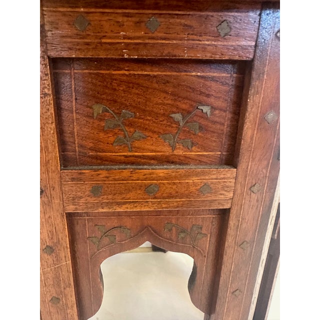 Octagonal Vintage Inlaid Moroccan Side Table For Sale - Image 11 of 14