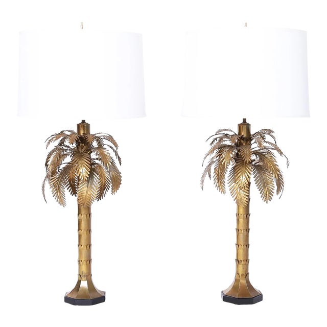 Pair of Brass Palm Tree Table Lamps Chairish