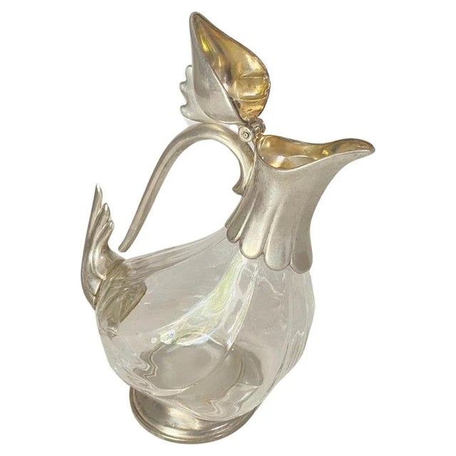 20th Century Silver Color Liquor Bottle in Glass and Metal, France For Sale - Image 13 of 13