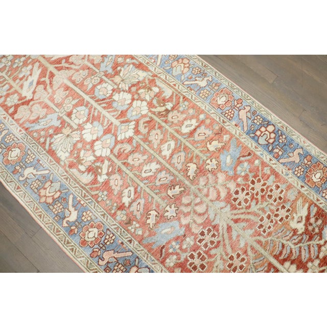 Floral Antique Persian Heriz Runner rug no. j5320 For Sale - Image 4 of 8