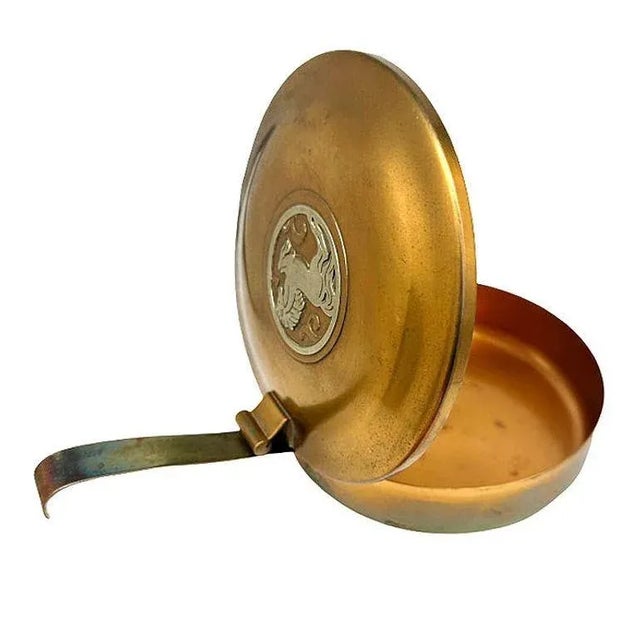 1930s Art Deco Bronze Stallion Crest Silent Butler Crumb Pan by Silver Crest For Sale In Los Angeles - Image 6 of 9