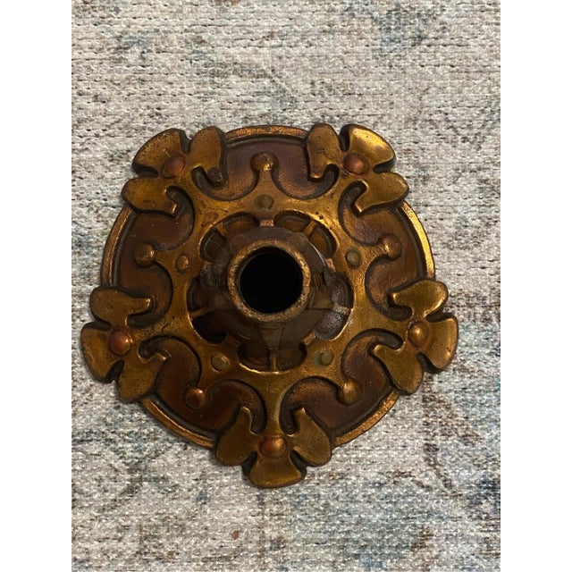 1920s Antique Lighting 1920s Chandelier French Gothic Crest Sheild by Lincoln For Sale - Image 5 of 9