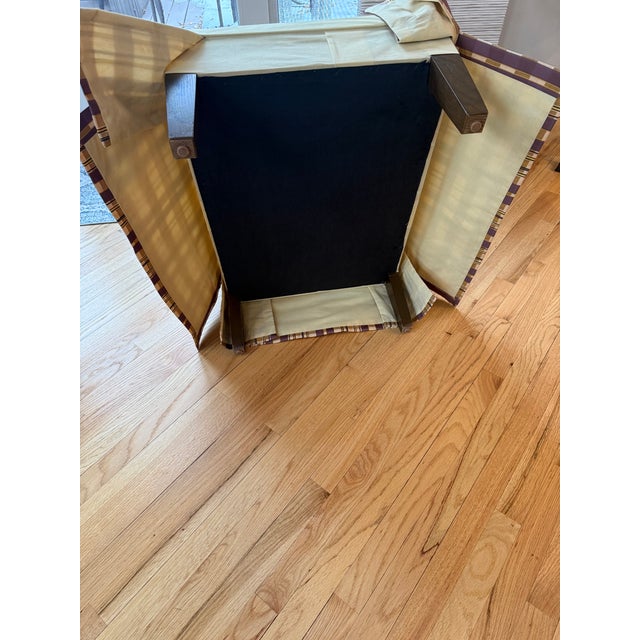 Pair of Baker Furniture Slipper Chairs in Plaid Upholstery For Sale - Image 13 of 16