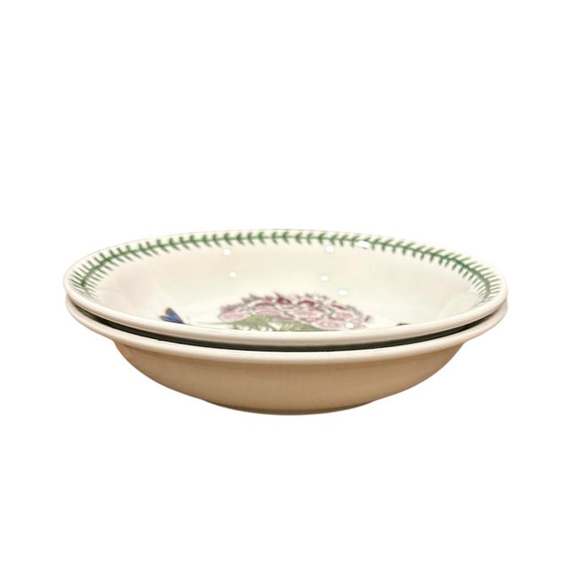 Portmeirion Botanic Garden Low Rim Soup / Pasta Bowls Floral / Flower / Botanical, a Set of 2 For Sale - Image 4 of 5