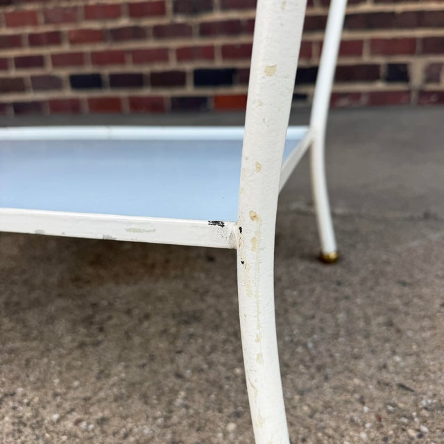 Rare Salterini Patio Side Table Vitro Lite White Glass For Sale - Image 10 of 12